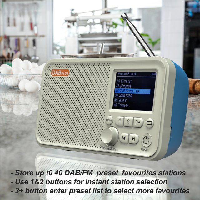 C10 Portable DAB/DAB+ & FM Digital Radio – Rechargeable Bluetooth Speaker with LED Display