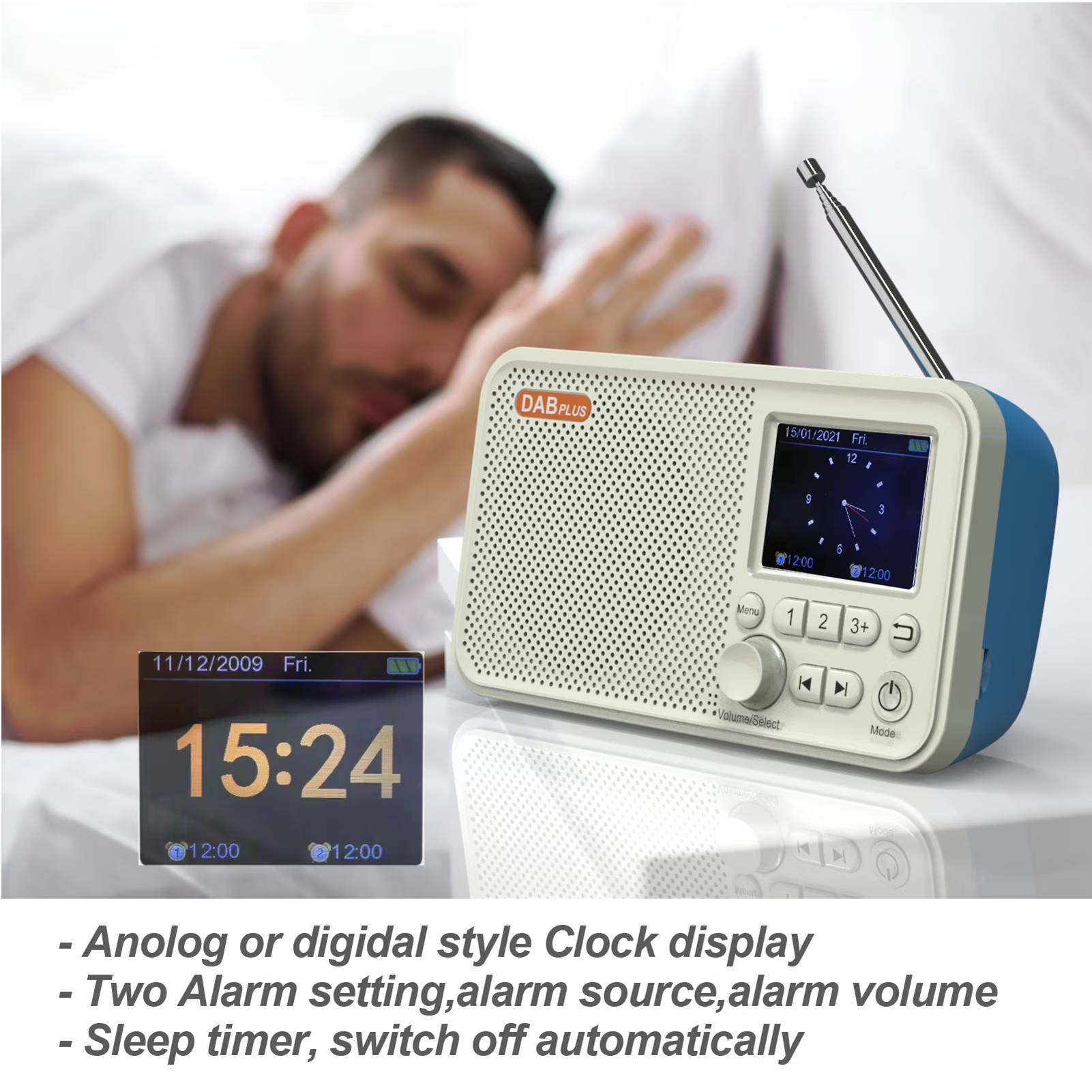 C10 Portable DAB/DAB+ & FM Digital Radio – Rechargeable Bluetooth Speaker with LED Display