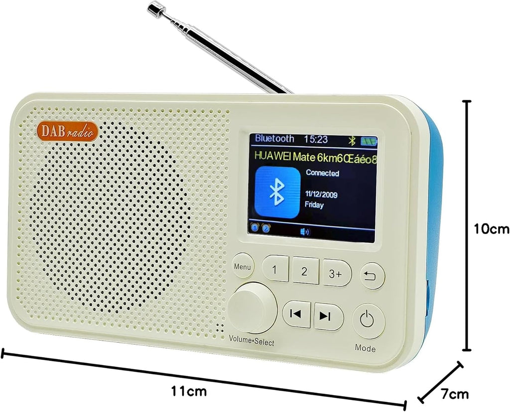 C10 Portable DAB/DAB+ & FM Digital Radio – Rechargeable Bluetooth Speaker with LED Display