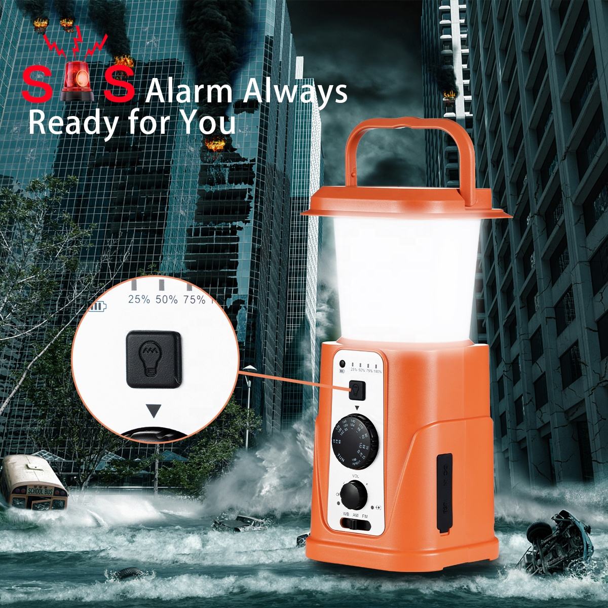 IR-008 Solar Hand Crank Lantern & Emergency Radio