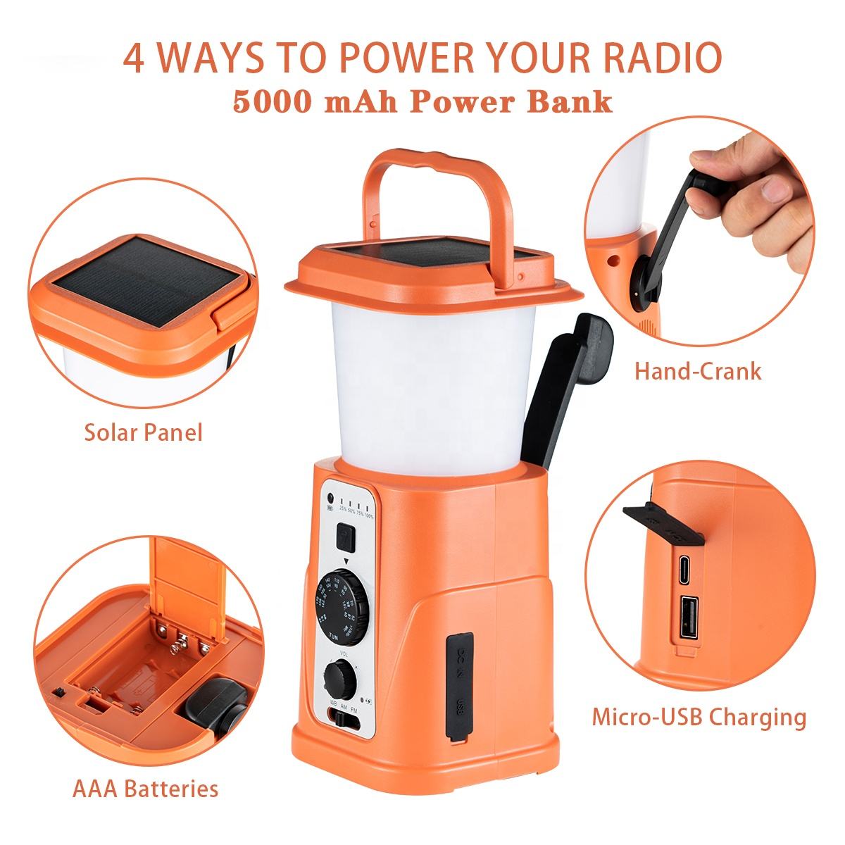 IR-008 Solar Hand Crank Lantern & Emergency Radio