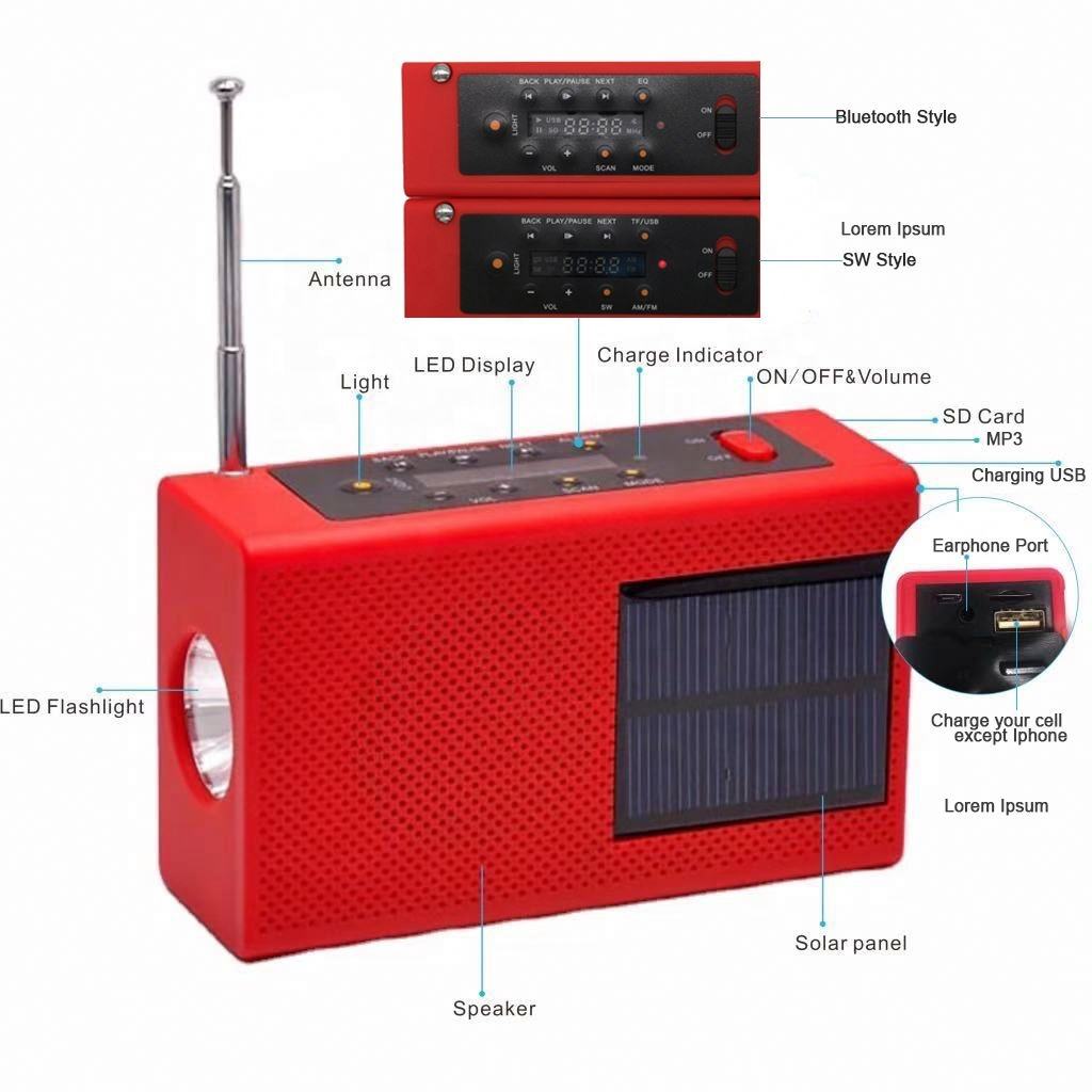 IR-019 Solar Radio - 2000mAh Emergency Dynamo Radio for Adventures