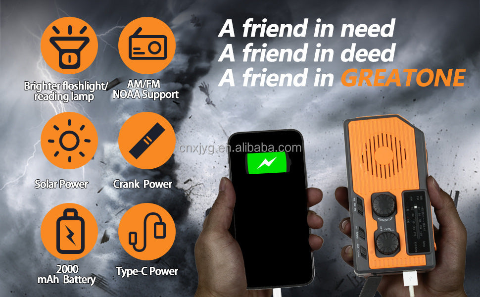 IR-068 AM FM NOAA Weather Alert Radio with 5000mAh Power Bank