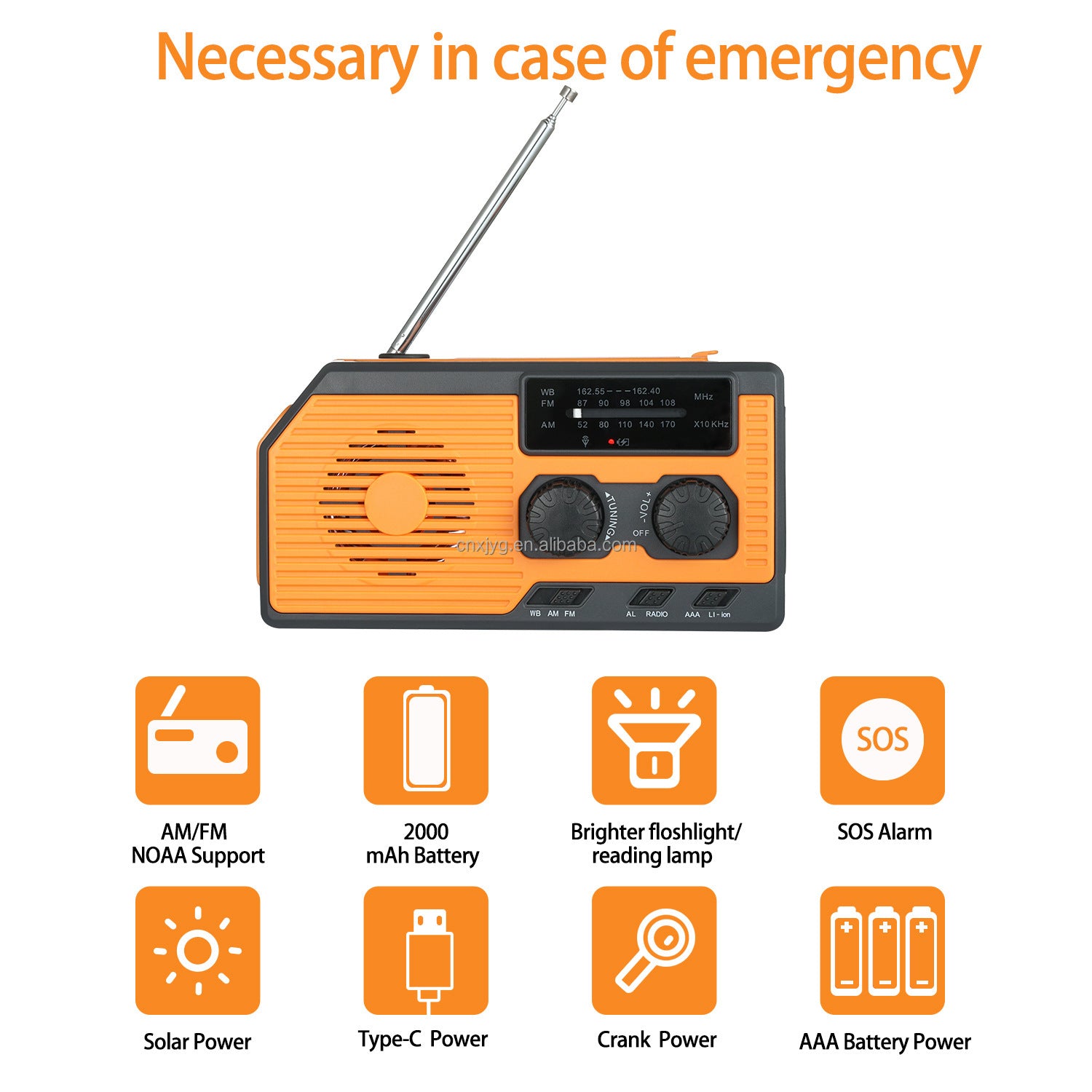 IR-068 AM FM NOAA Weather Alert Radio with 5000mAh Power Bank