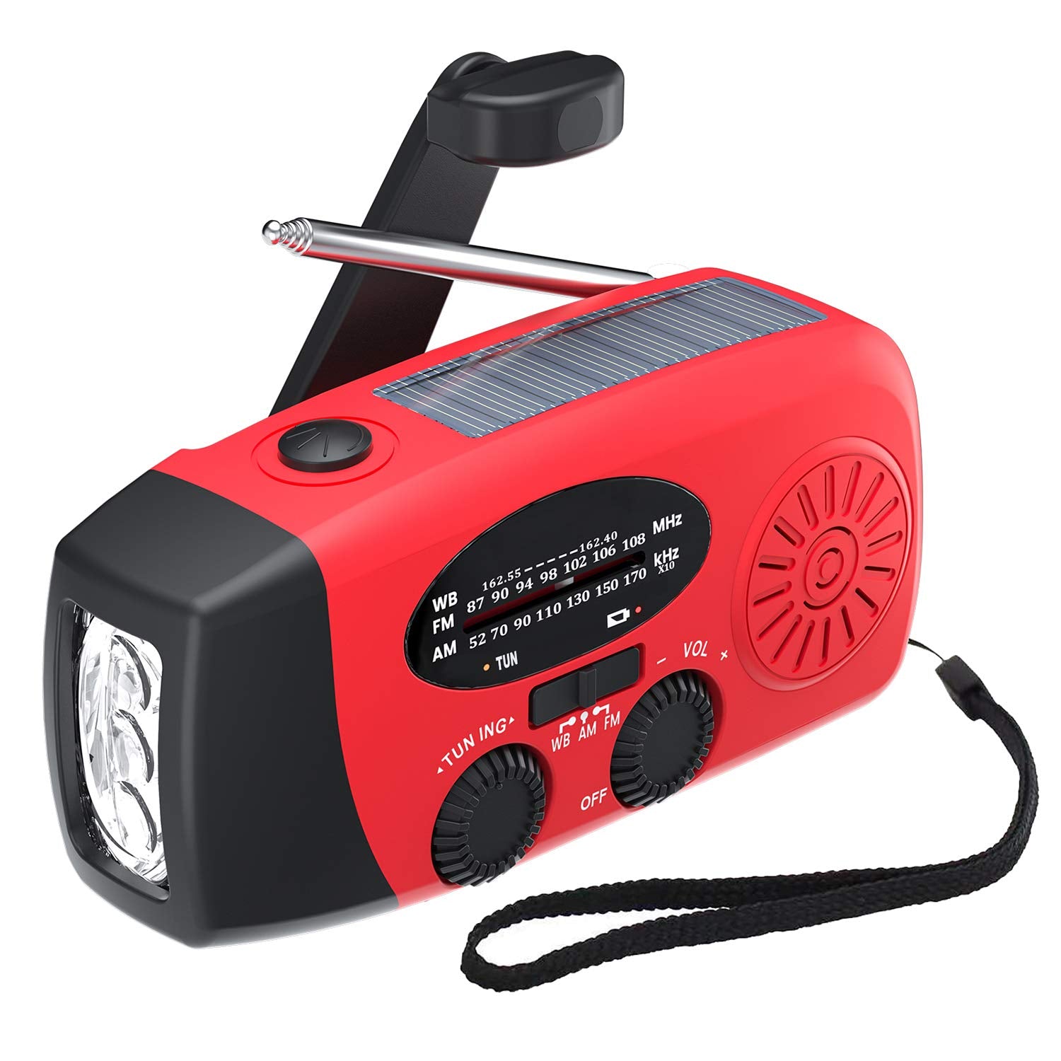 IR-088 Mini Emergency Hand Crank Weather NOAA AM FM Portable Solar Radio