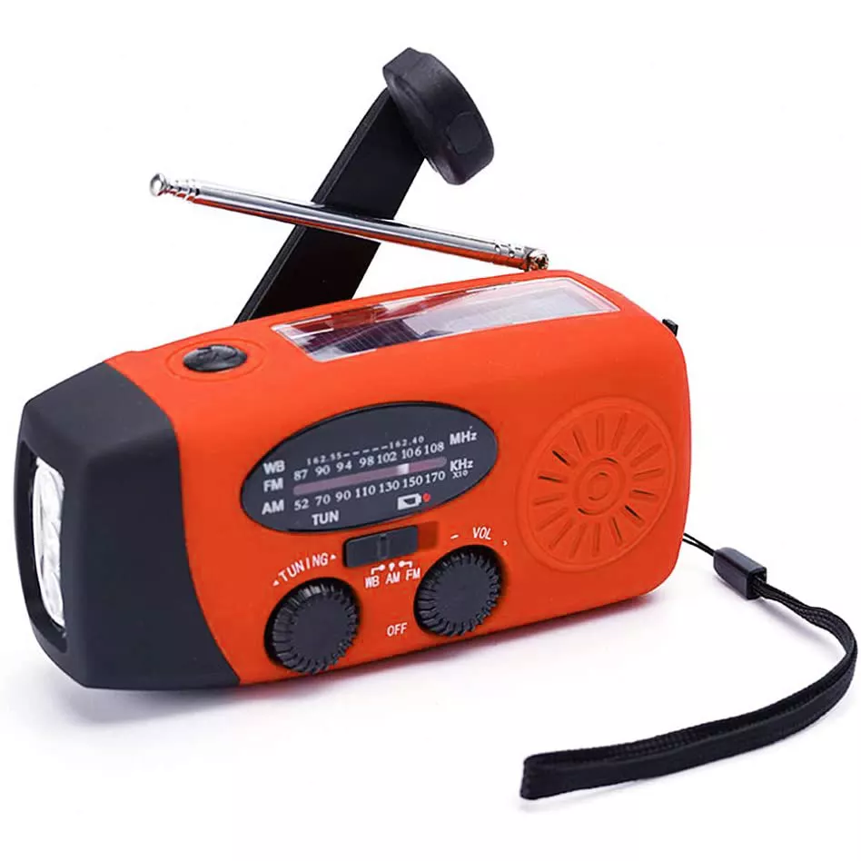 IR-088 Mini Emergency Hand Crank Weather NOAA AM FM Portable Solar Radio