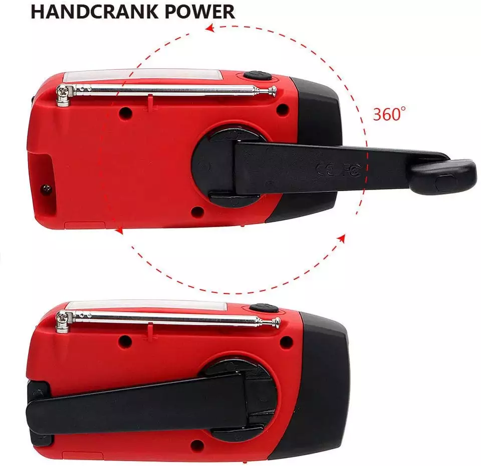 IR-088 Mini Emergency Hand Crank Weather NOAA AM FM Portable Solar Radio