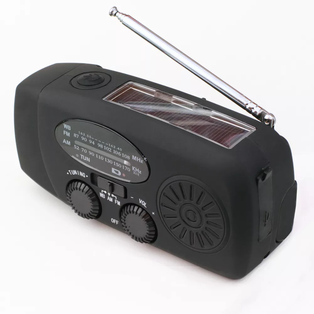 IR-088 Mini Emergency Hand Crank Weather NOAA AM FM Portable Solar Radio