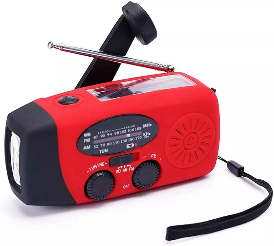 IR-088 Mini Emergency Hand Crank Weather NOAA AM FM Portable Solar Radio