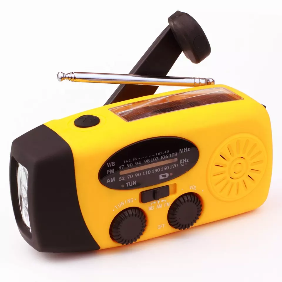 IR-088 Mini Emergency Hand Crank Weather NOAA AM FM Portable Solar Radio