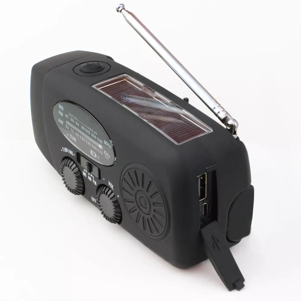 IR-088 Mini Emergency Hand Crank Weather NOAA AM FM Portable Solar Radio