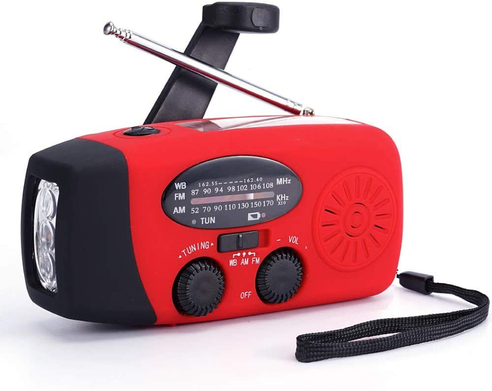 IR-088 Mini Emergency Hand Crank Weather NOAA AM FM Portable Solar Radio