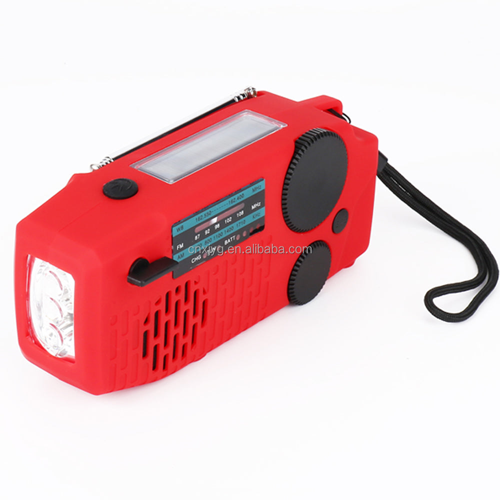 IR-098 SOS Alert Weather Radio with Solar Hand Crank & Flashlight