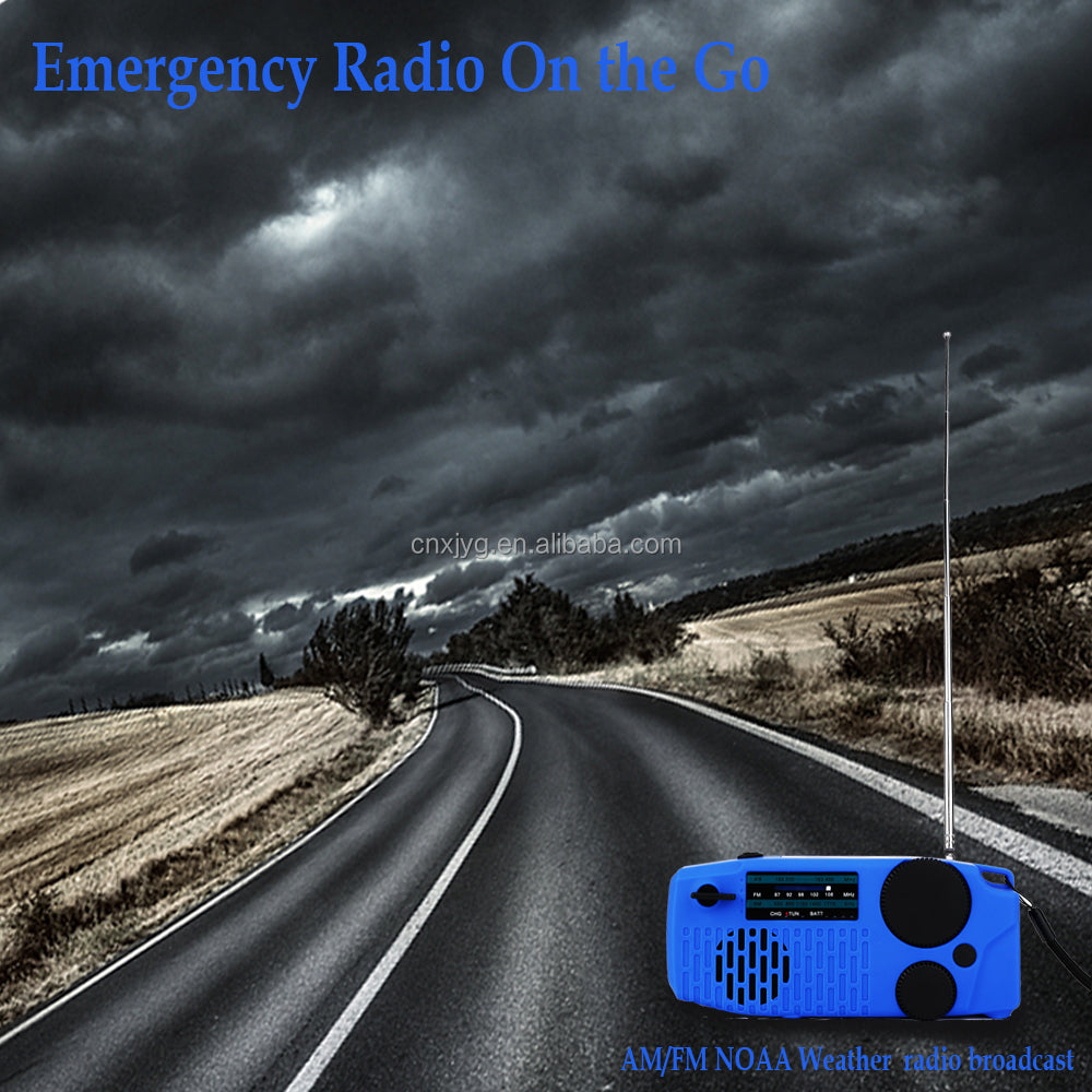 IR-098 SOS Alert Weather Radio with Solar Hand Crank & Flashlight