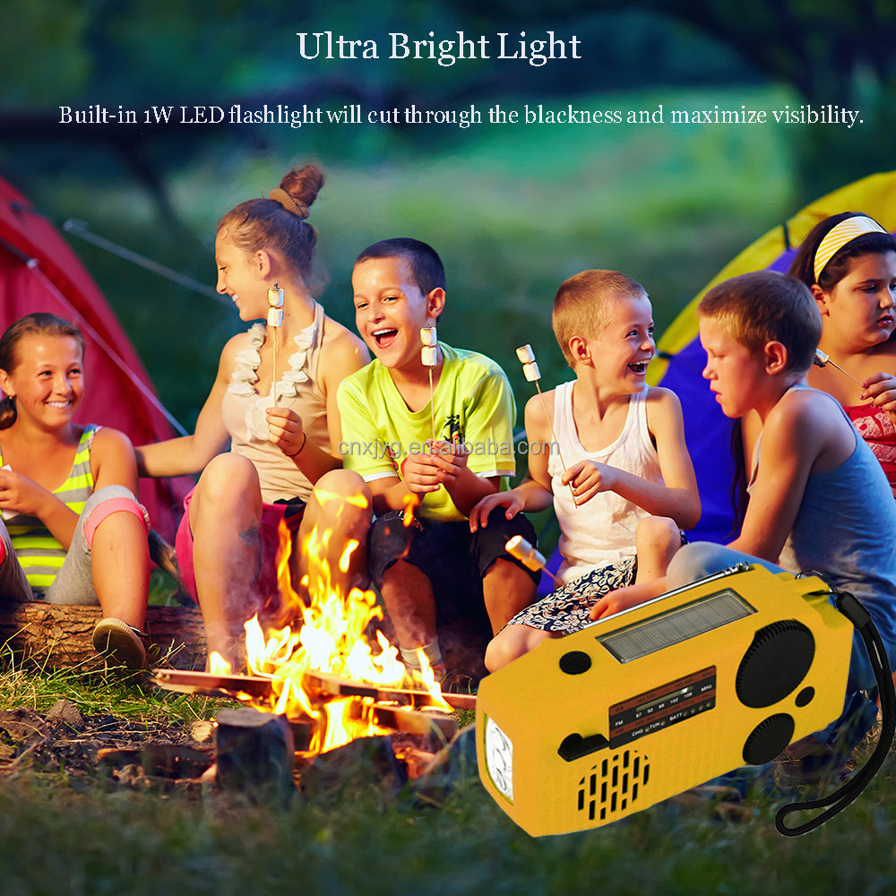 IR-098 SOS Alert Weather Radio with Solar Hand Crank & Flashlight