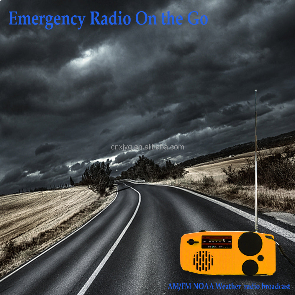 IR-098 SOS Alert Weather Radio with Solar Hand Crank & Flashlight