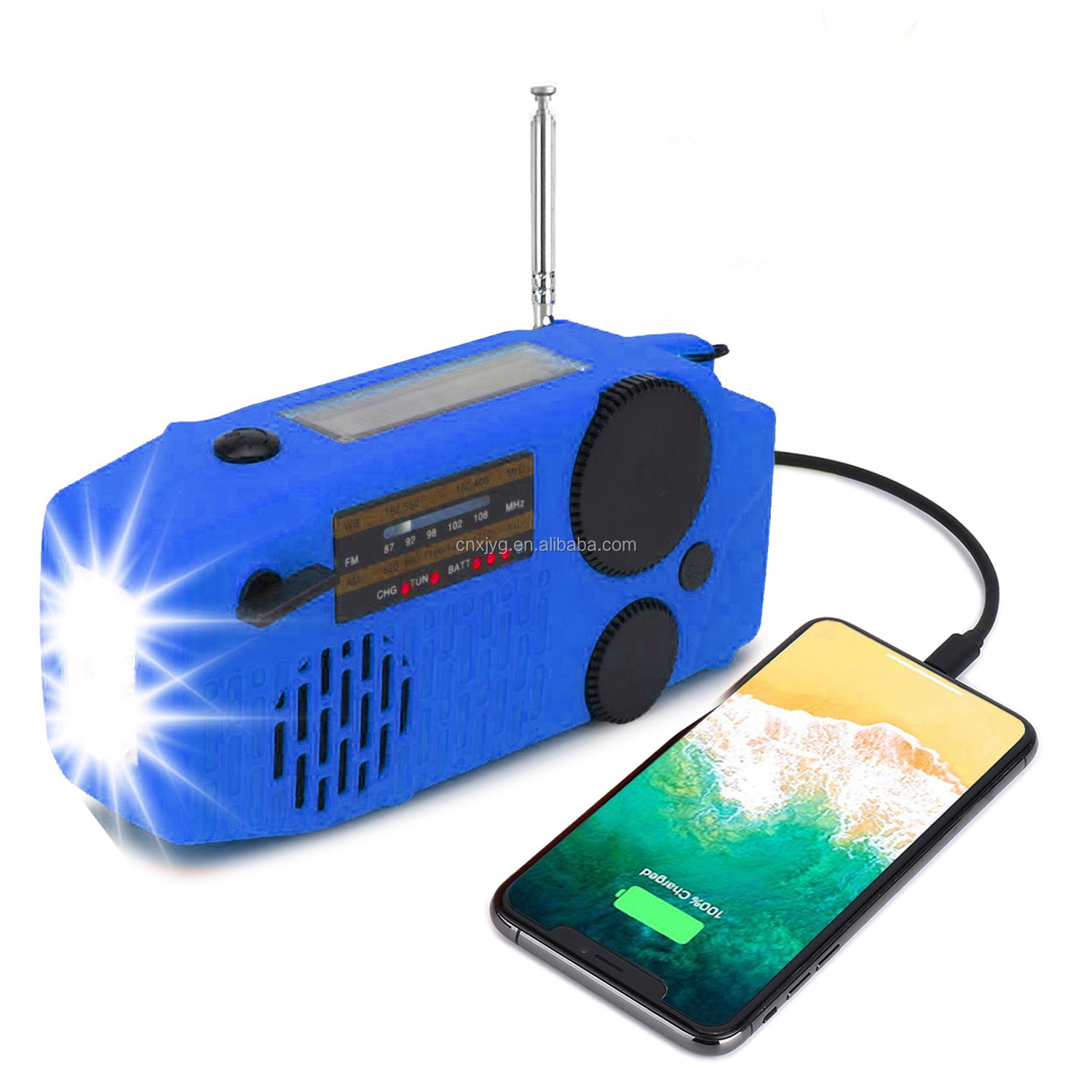 IR-098 SOS Alert Weather Radio with Solar Hand Crank & Flashlight