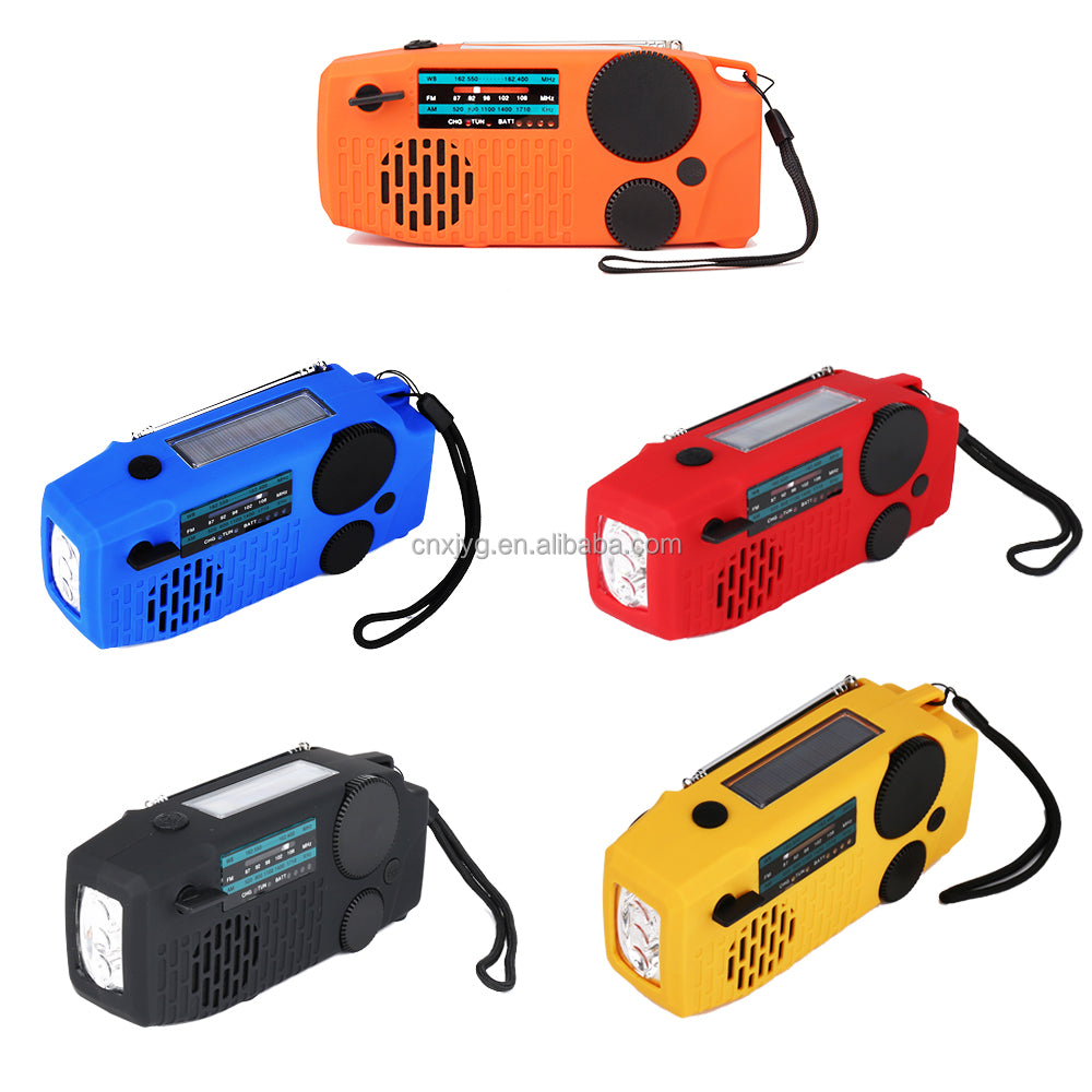 IR-098 SOS Alert Weather Radio with Solar Hand Crank & Flashlight