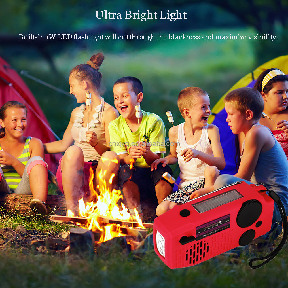 IR-098 SOS Alert Weather Radio with Solar Hand Crank & Flashlight