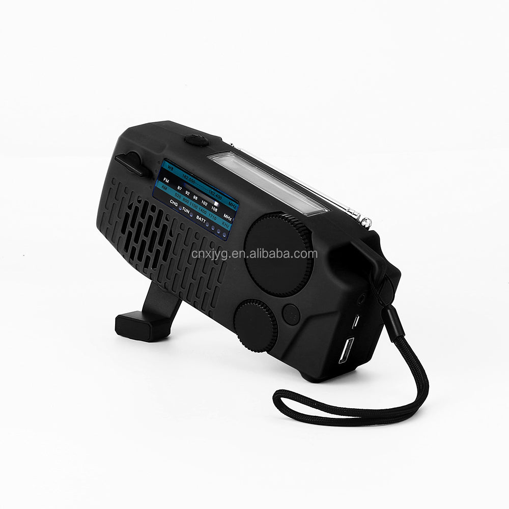 IR-098 SOS Alert Weather Radio with Solar Hand Crank & Flashlight