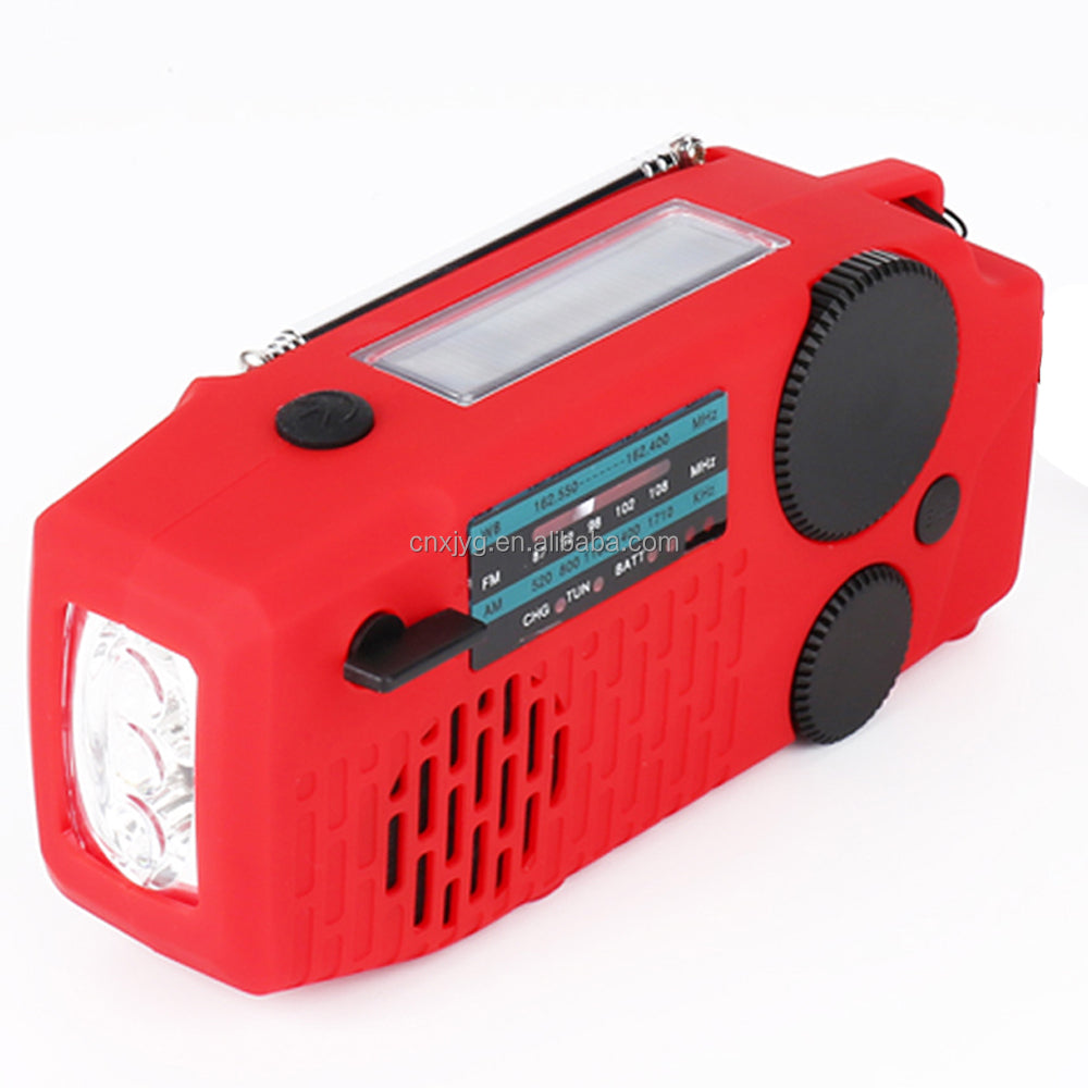 IR-098 SOS Alert Weather Radio with Solar Hand Crank & Flashlight