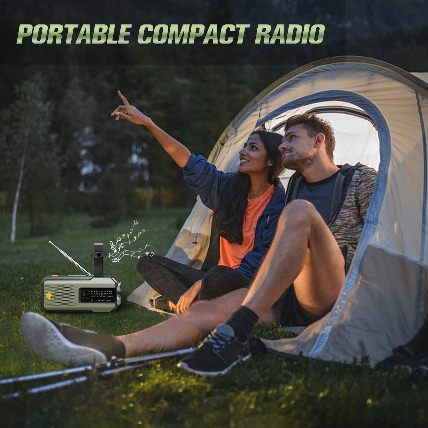 IR-102 Portable AM FM NOAA Weather Alert Radio with Emergency Features