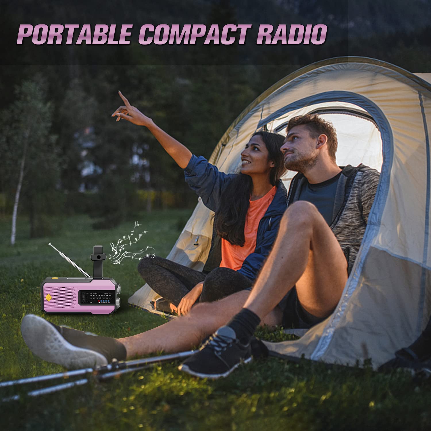 IR-102 Portable AM FM NOAA Weather Alert Radio with Emergency Features