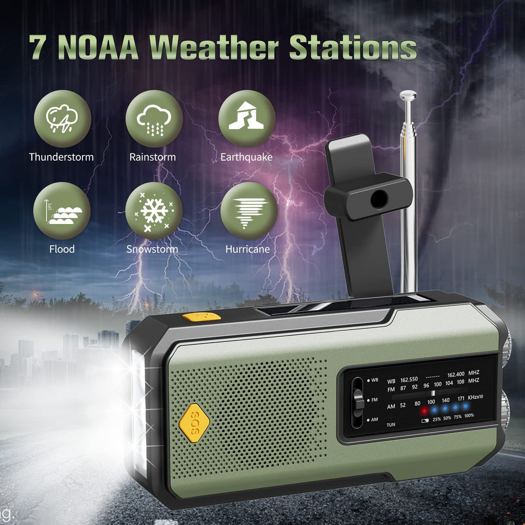 IR-102 Portable AM FM NOAA Weather Alert Radio with Emergency Features