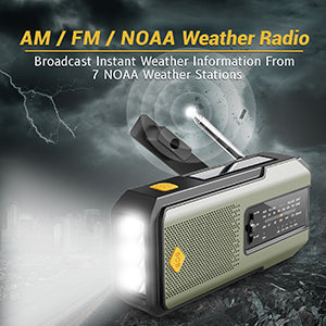 IR-102 Portable AM FM NOAA Weather Alert Radio with Emergency Features
