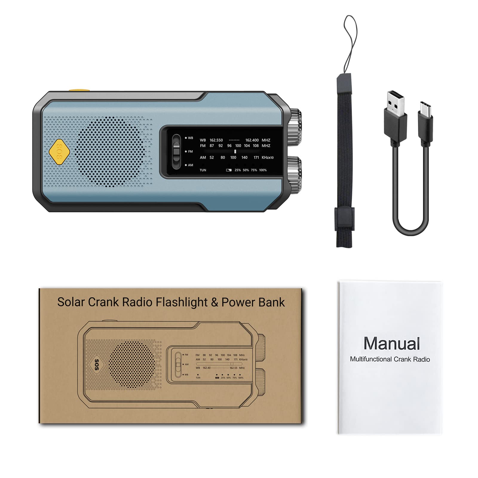 IR-102 Portable AM FM NOAA Weather Alert Radio with Emergency Features
