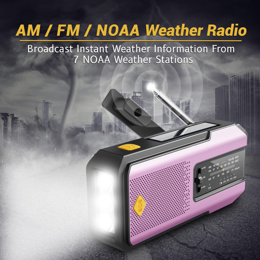IR-102 Portable AM FM NOAA Weather Alert Radio with Emergency Features