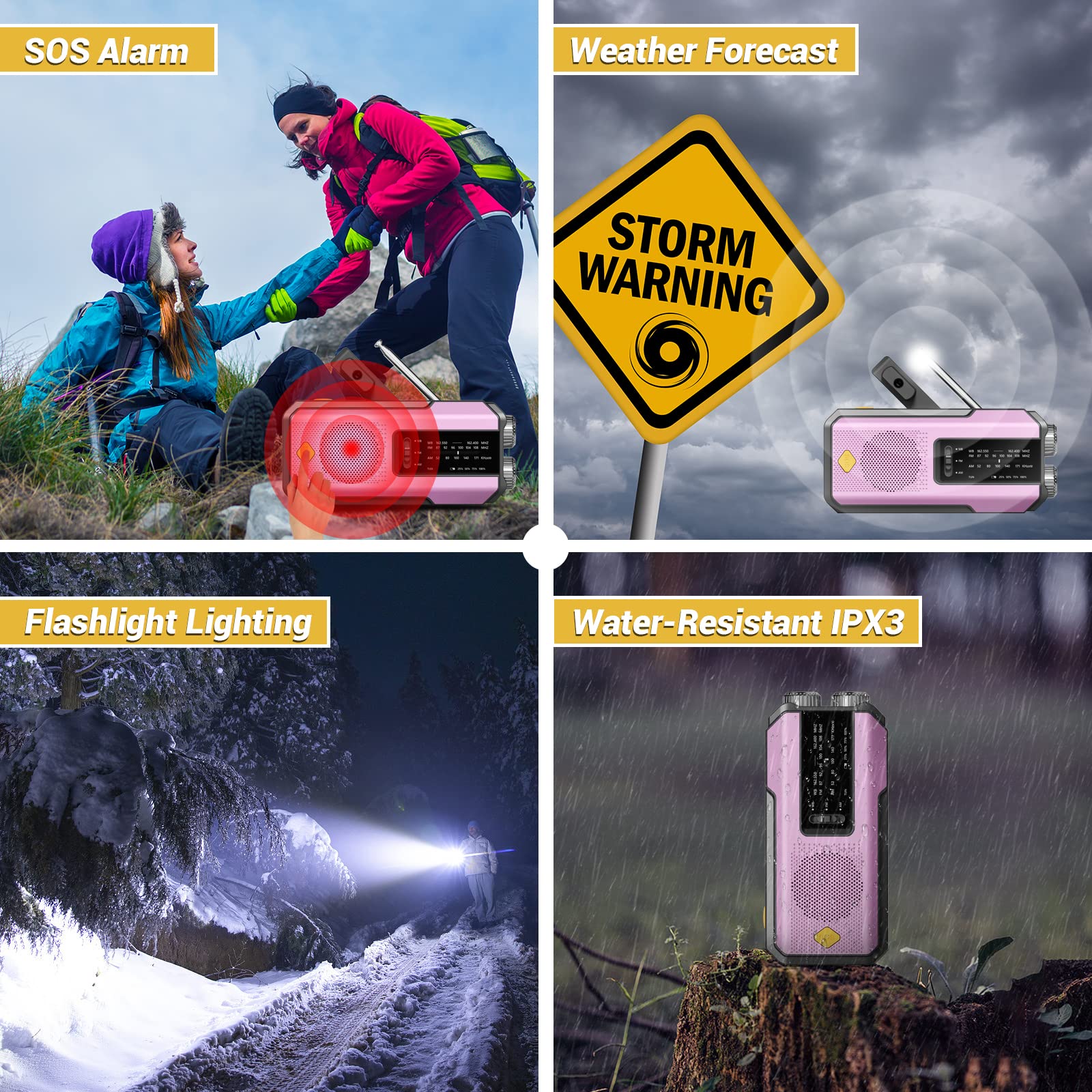 IR-102 Portable AM FM NOAA Weather Alert Radio with Emergency Features