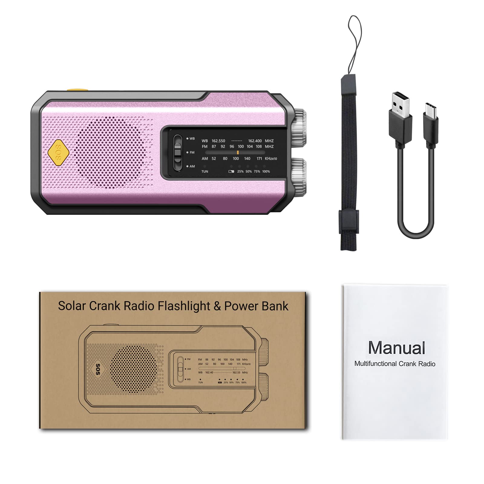 IR-102 Portable AM FM NOAA Weather Alert Radio with Emergency Features