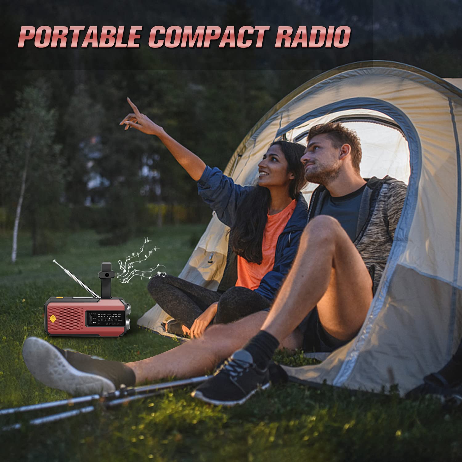 IR-102 Portable AM FM NOAA Weather Alert Radio with Emergency Features