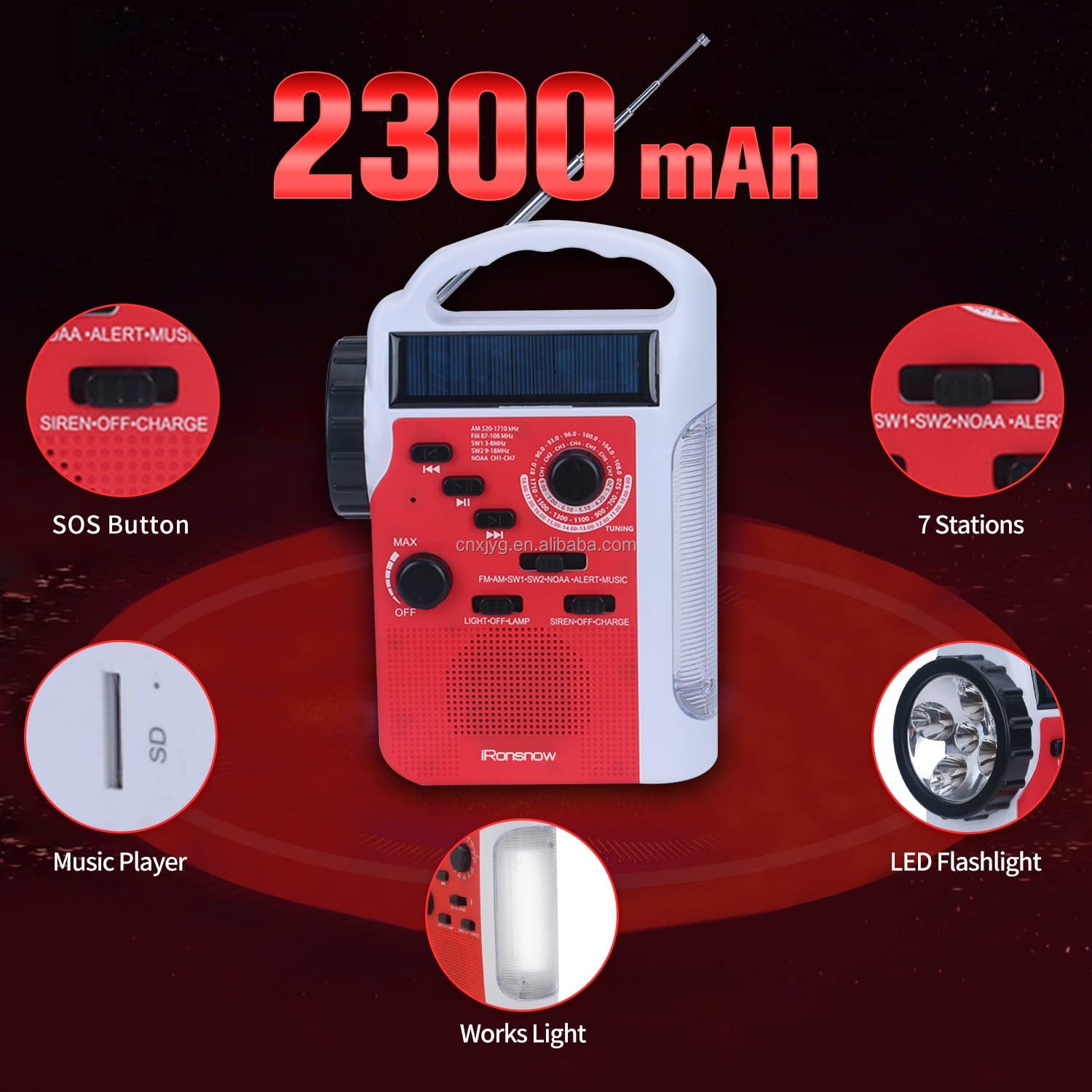 IR-399 Real NOAA Alert Weather Radio with Alarm