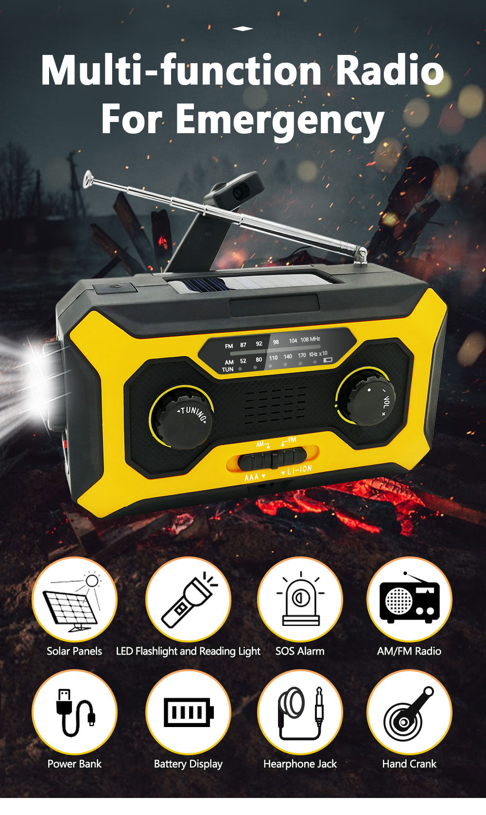 IR-452 Versatile Solar Radio for Weather Emergencies